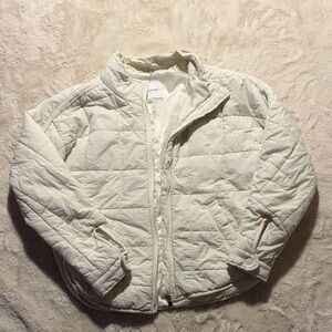 White/Ivory Quilted Puffer Jacket